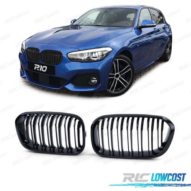 Grilles calandre BMW Serie 1 F20 F21 11-15 look M - Noir Brillant