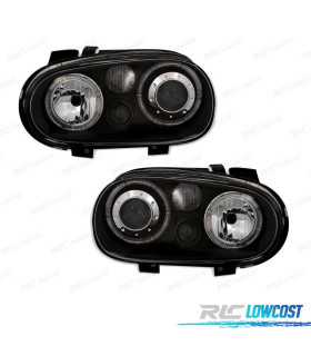 Paire de feux phares VW Golf 4 97-03 angel eyes noir, W60