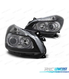 Phares Avant Angel Eyes Renault Clio 3 05-09 Chrome