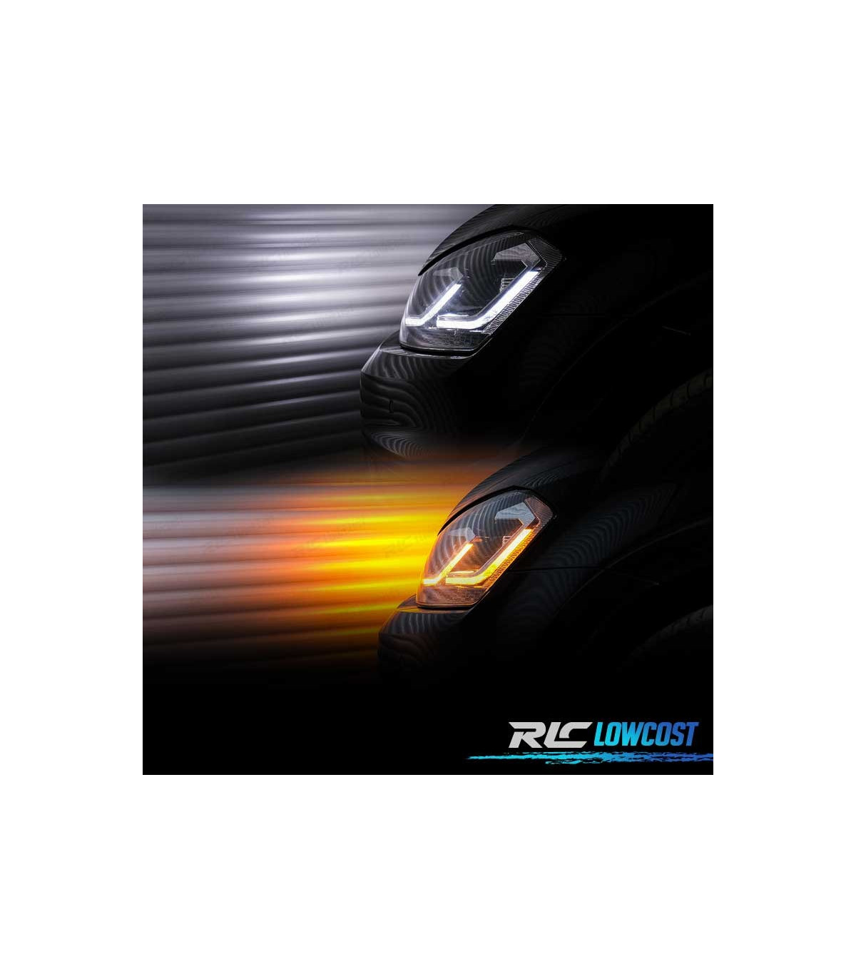 PHARES LED LOOK R POUR VOLKSWAGEN GOLF 7 Look-R Black, feux diurne